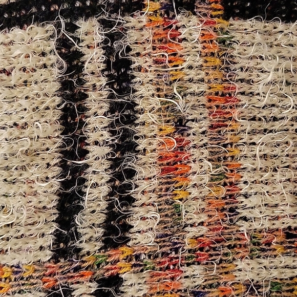 TCEC Colorful Plaid Long Eyelash Sweater Cardigan in size M - Picture 7 of 9